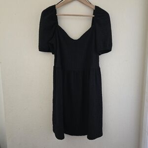 H&M Black Textured Summer Dress XL